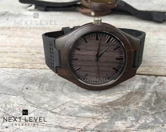 Unique Gifts for Men Gift for Husband Fathers Day Gift Personalized Engraved Mens Watch Wood Watches for Men Wooden Watch Gifts for Him