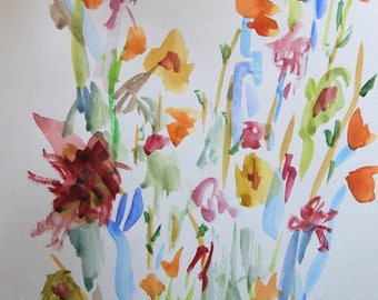 Flower Painting Abstract Painting Watercolor Flowers Floral Painting Original Watercolor Painting