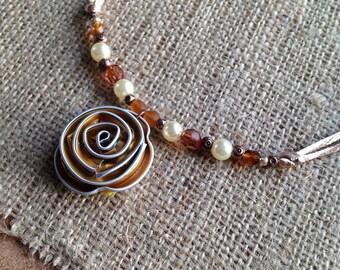 Floral Upcycled Nespresso Pendant Gold