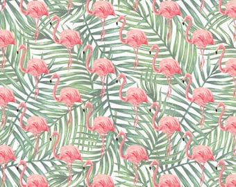 Flamingo Wrapping Paper Sheet, Flamingo Palm Leaf Gift Wrap, Flamingo Palm Leaf Craft Paper, Flamingo Scrapbook Paper, Flamingo Paper