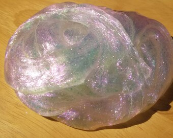 Holographic Iridescent Green Slime/Holographic/Slime/Fluffy Slime/Metallic Slime/Scented Slime/Clear Slime/Fluffy/Color Shifting Slime