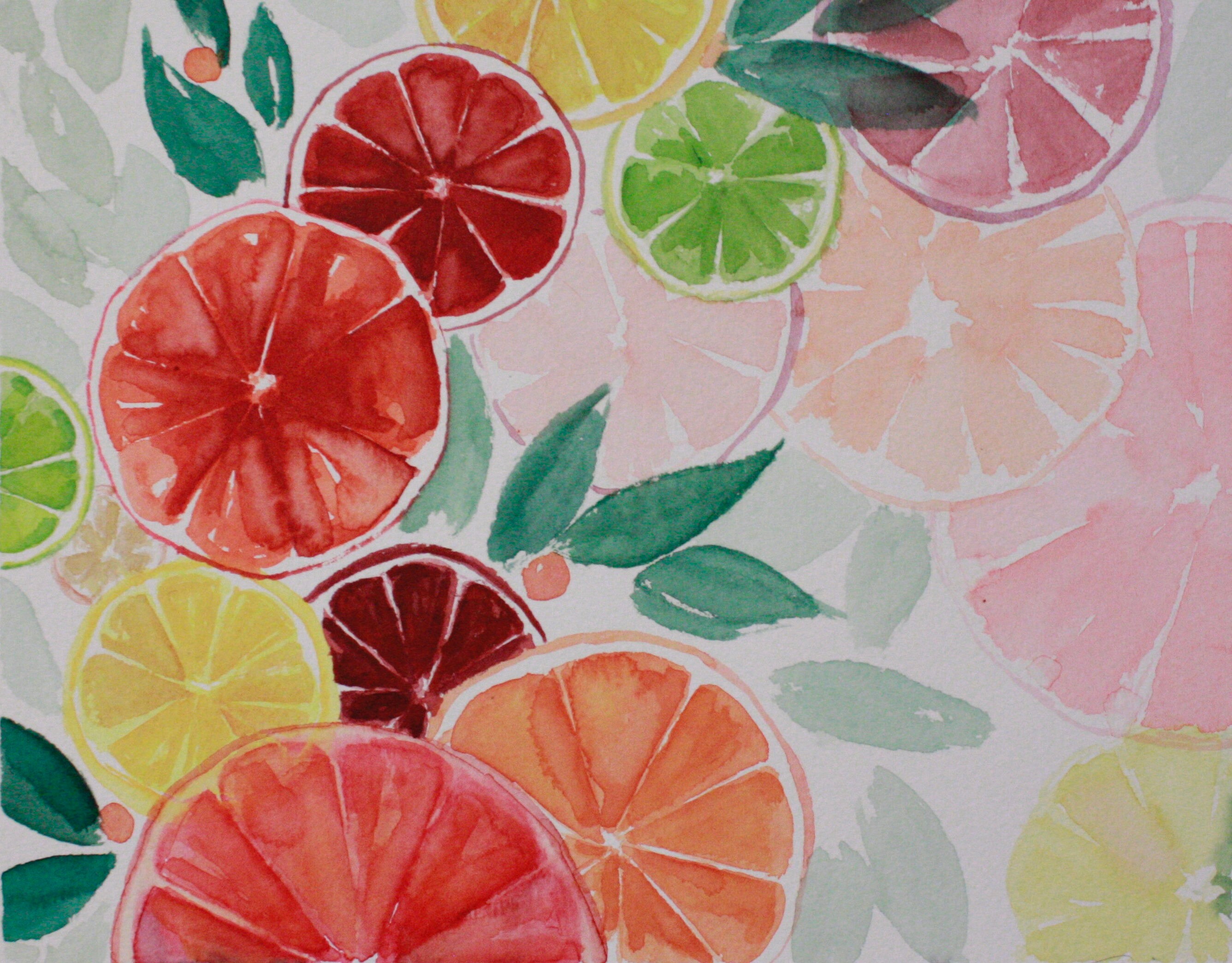 Citrus Watercolor Painting Original Watercolor painting