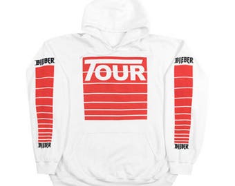 Justin Bieber Stadium tour hoodie | The World Tour Pullover | White Hoodie | Stadiumtour merch