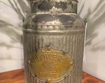 Rustic Tin Flower Pot Rustic Tin Flower Pot