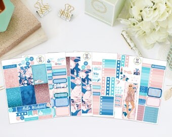 Glam Girl Deluxe Kit - Vertical Planner Stickers (Weekly Sticker Kit) - For Use With Erin Condren Life Planner