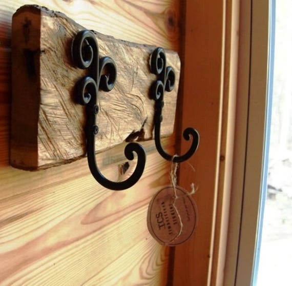 Rustic Log Coat Rack Wood Log Coat Rack Live Edge Oak Wood