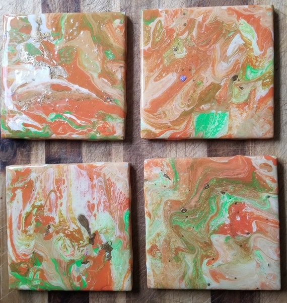 Paint Pour Coaster