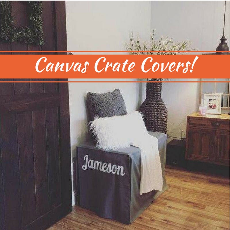Canvas Dog Crate Cover MANY Colors Custom Crate Cover