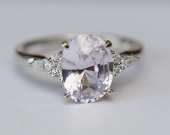 eidelprecious sapphire engagement ring lavender campari 92ct 14k oval diamond gold light