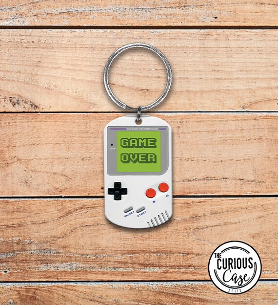 Keychain Game Over Retro Game System Gamer Key Chain Key