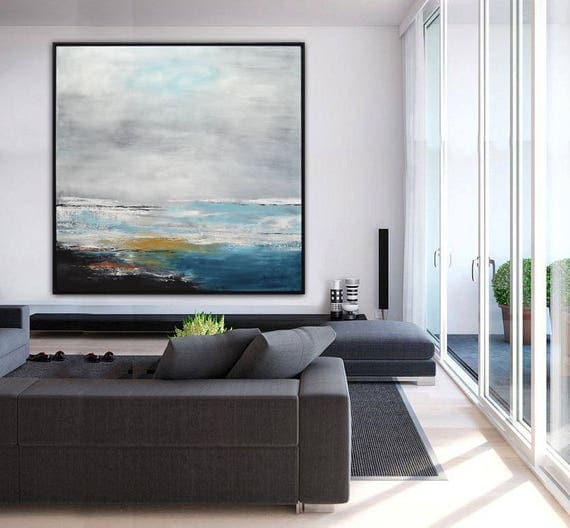 Landscape Framed Painting Large Original Art Abstract Painting