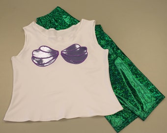 Ladies Mermaid Inspired Workout Outfit - Gym Wear, Ladies leggings