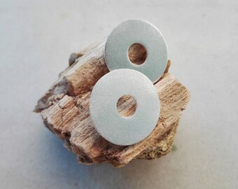 SALE,Small Stud Earrings,Silver Plated Studs,Geometric Earrings,Brass Earrings,Modern Earrings,Disk Earrings,Small Round Studs,gift for her