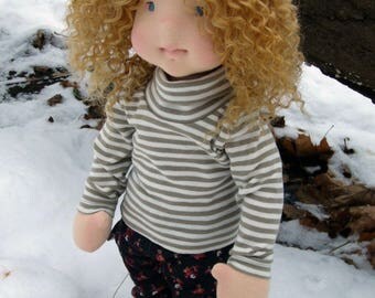 CUSTOM Waldorf doll, natural fiber art doll, Waldorf inspired doll, 16", doll, handmade Waldorf doll, organic Waldorf doll, DEPOSIT ONLY!