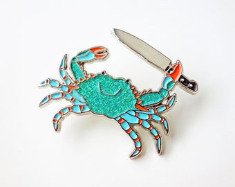 Stabby Crab Enamel Pin