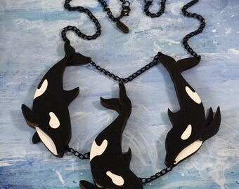 Orca Pod Statement Necklace - Ocean Collection