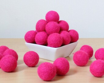 2.5 cm Hot Pink Wool Felt Balls, Felt Balls, Pom Pom Balls, Wool Felt Pom Poms, Felted Balls, Loose Felt Balls, Pick Your Own Colors
