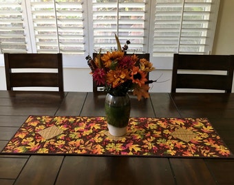 Quilted Fall Table Runner, Fall Table Runner, Quilted Table Runner, Quilted Autumn Table Runner, Fall Decor