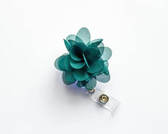 Dark Green Flower Badge Reel
