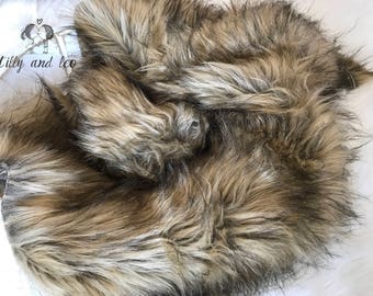 Rabbit Faux Fur Fabric Prop/Soft Brown Faux Fur/Newborn Photo Prop/Faux Fur Prop/Basket Stuffer/Basket Filler Layer/RTS Free Shipping