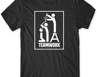 Teamwork Funny Drinking Mens Funny Unisex T-Shirt