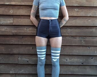 Hand Knitted Thigh High socks with Stripes or plain