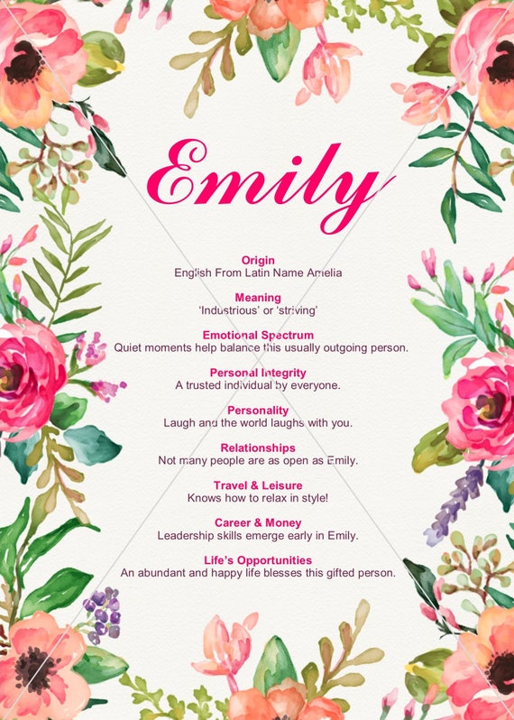 emily-girl-name-meaning-watercolor-flowers-5x7-digital-poster