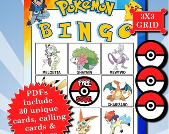 POKÉMON 3x3 Bingo printable PDFs contain everything you need to play Bingo.