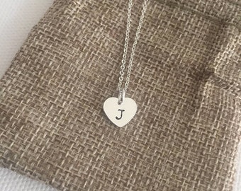 Personalised necklace, initial necklace, silver necklace, heart necklace, bridesmaid necklace, birthday gift, gift for women, gift for her