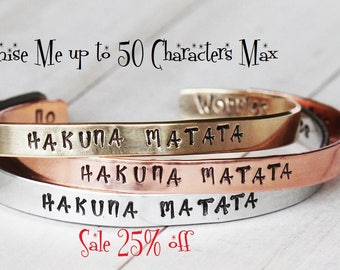 Sale 25% off Customized bracelet, personalized bangle, choose your wording, personalized jewelry, hand stamped, bespoke gift,