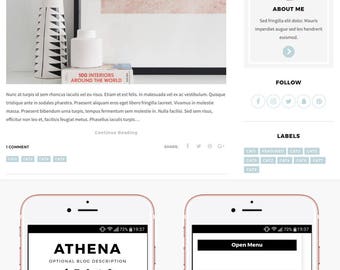 Blogger Template Responsive, Blogger Theme, Premade Blogger Templates, Blogger Template Minimal, Blogger Blog, Blogspot - Athena