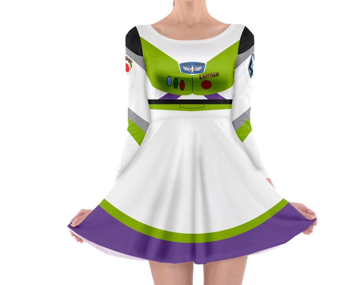 Buzz Lightyear Toy Story Inspired Long Sleeve Skater Dress