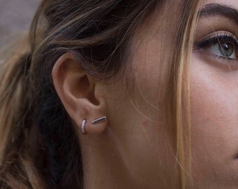 Bar Earrings - Simple stud earrings - Simple gold bar earrings - Minimalist Earrings - Line earrings - Gold bar earrings - Dainty gold studs
