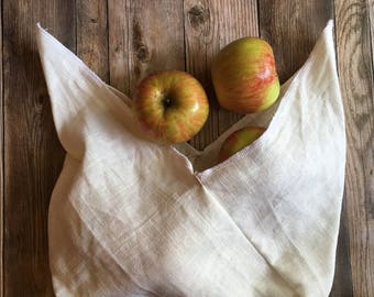 small linen bag organizer linen fabric bento bag for knitting project bag for crochet bag snack bags organize tote rustic accessories gift