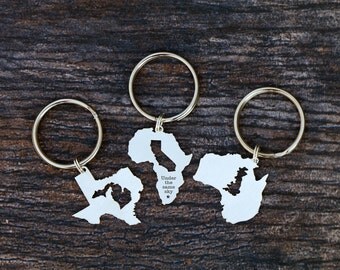 SALE • Best Friend Keychain Graduation Gift Moving Key Chain • State Keychain Country Pendant Sterling Silver Father Gift Dad Guy Gift Him