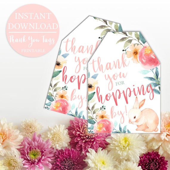 Spring Some Bunny Is One Thank You For Hopping By Party Favor Thank 