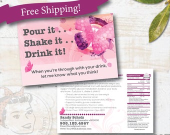 plexus sample postcard, CUSTOM plexus postcard, slim sample postcard, plexus swag - Free Shipping