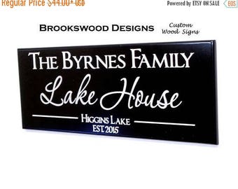 End of Summer Sale Lake House Sign-Personalized Family Name Sign-Custom Wood Name Family Established Wooden Plaque for Lake House