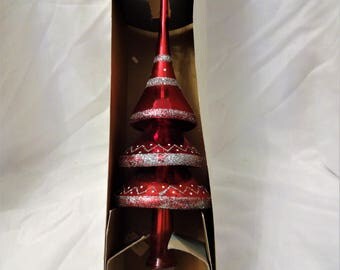 Christmas Ornament Vintage Glass Tree Topper from Italy