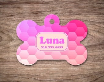 Dog Tag Honeycomb Dog Tag for Collar Cute Pet ID Tag Custom Dog Name Tag Puppy Tag Personalized Dog ID Tag Custom Pet Tag for Dog