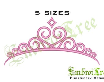 PRINCESS TIARA Embroidery Design Tiara CROWN Machine Embroidery Design Princess Crown Embroidery File Download