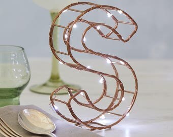 letter light wedding, fairy lights bedroom, copper micro led string lights, fairy string lights, shelfie letters, copper home letters