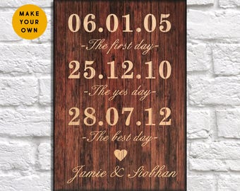 Wedding gift Wood wall decor 5th Anniversary gift for Husband gift for Wife gift for Men gift for Her Bride to groom gift Panel effect sign