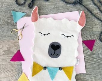 Sleepy Llama Pillow  - Llama Plush -  Llama Pillow - Llama Toy - Nursery Pillow - Woodland Pillow - Woodland Animal