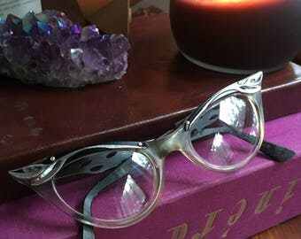 Cat Eye Glasses, Cat Eyeglasses, Vintage Eyewear, Bausch And Lomb, 50s Pin Up, Rockabilly, Retro Eyeglasses, Vintage Eyeglasses, Cat Eye