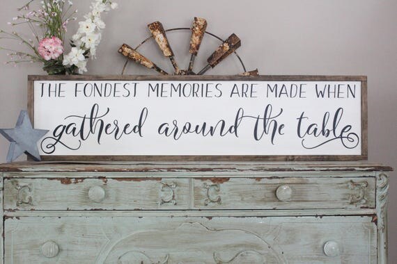 The Fondest Memories Wood Sign Dining Room Wall Art