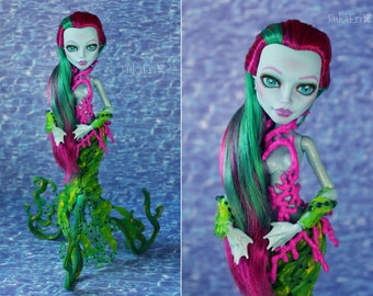 Monster High Custom Repaint Art doll OOAK Posea Reef