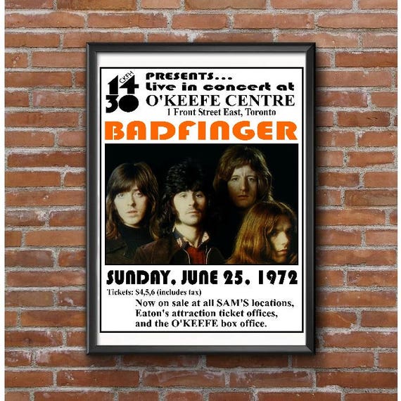 Badfinger Toronto Concert Poster 1972 OKeefe Centre British