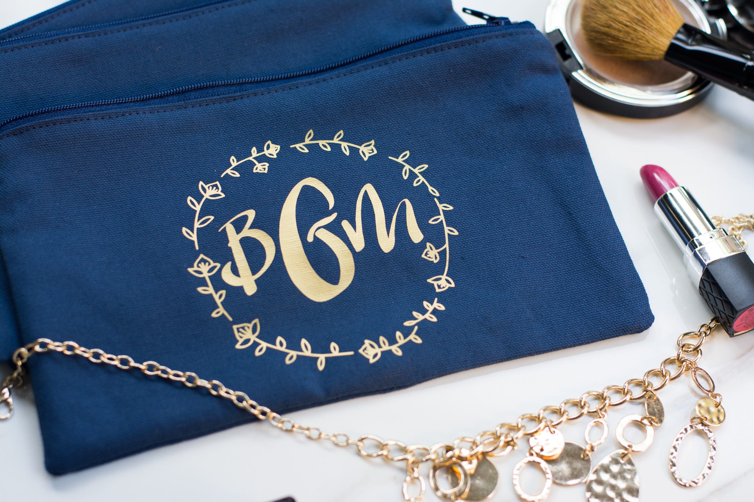Monogrammed Makeup Bag Personalized Makeup Bag