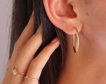 Gold Hoop Earrings, Hoop Earrings, Statement Earrings, Earrings, Gold Hoop, Gift for Her